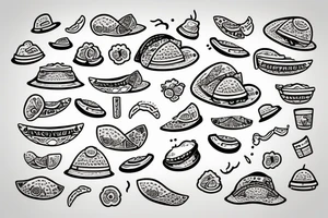 happy cartoon taco tattoo idea