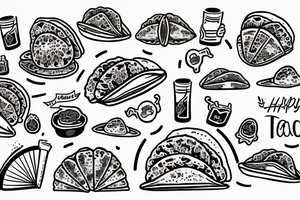 happy taco tattoo idea