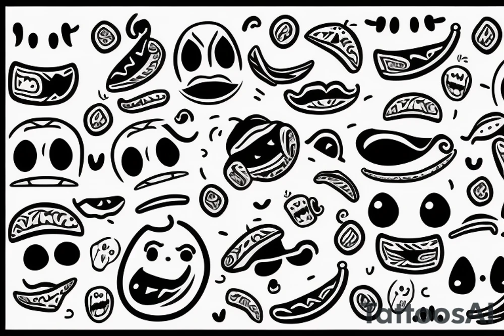 happy smiling taco with arms and legs tattoo idea