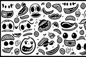 happy smiling taco with arms and legs tattoo idea