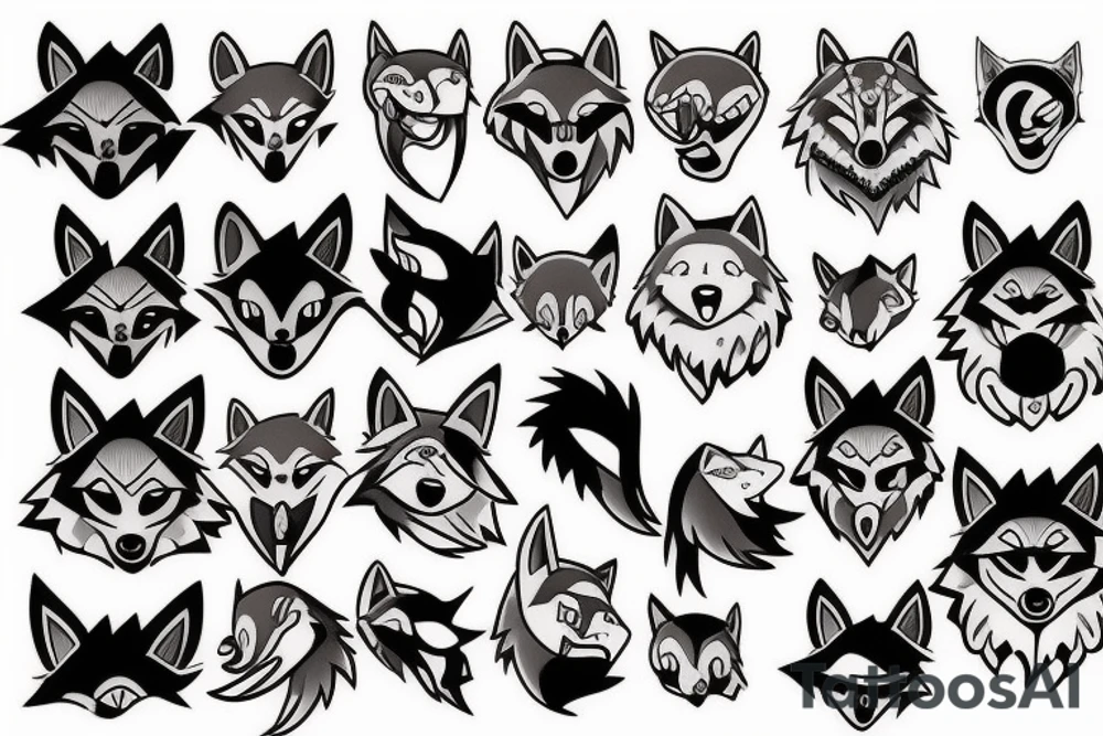Kawaii Wolf tattoo idea
