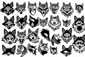 Kawaii Wolf tattoo idea