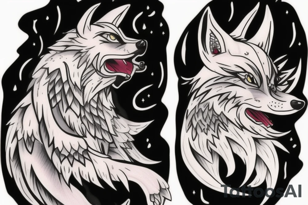 Kuromi wolf tattoo idea