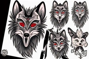 Kuromi wolf tattoo idea