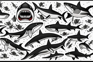 Shark family tattoo idea
