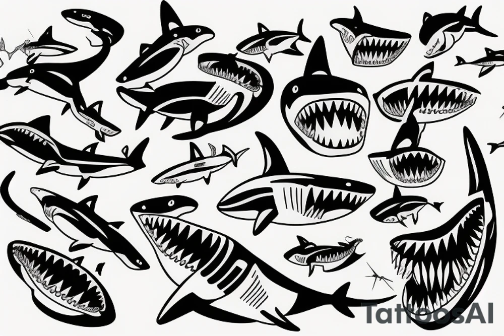 Shark family tattoo idea