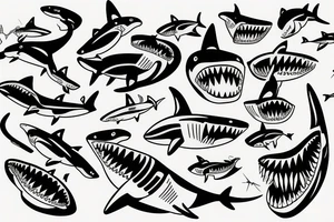 Shark family tattoo idea