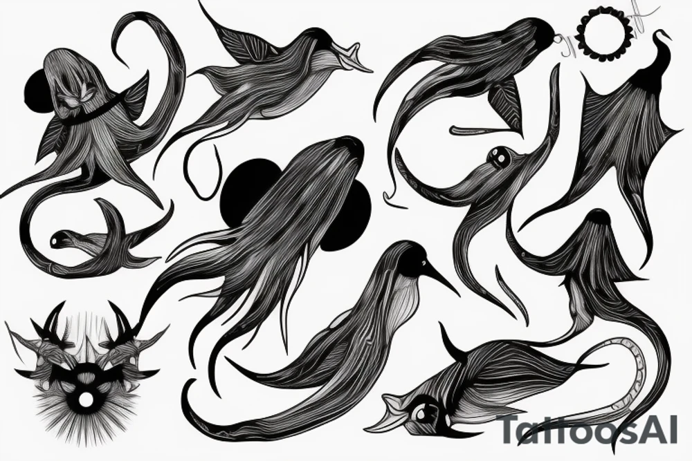 squid bird tattoo idea