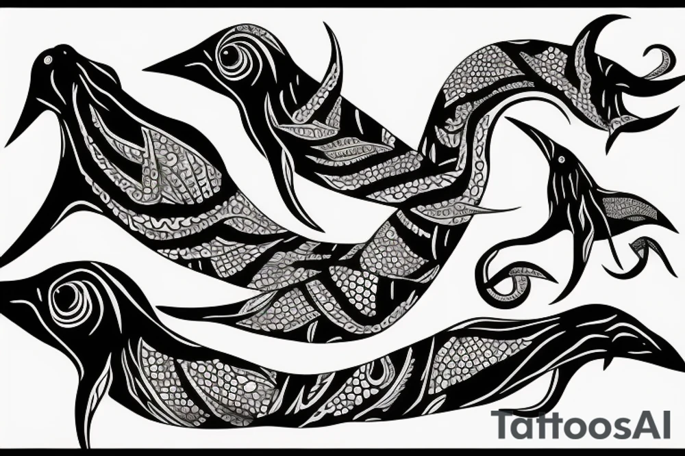 squid bird tattoo idea