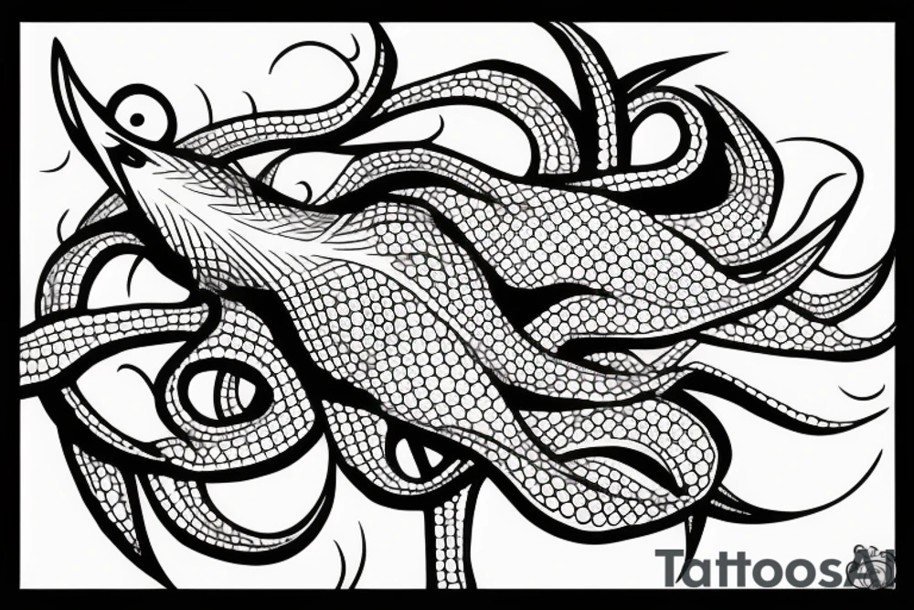 squid bird tattoo idea