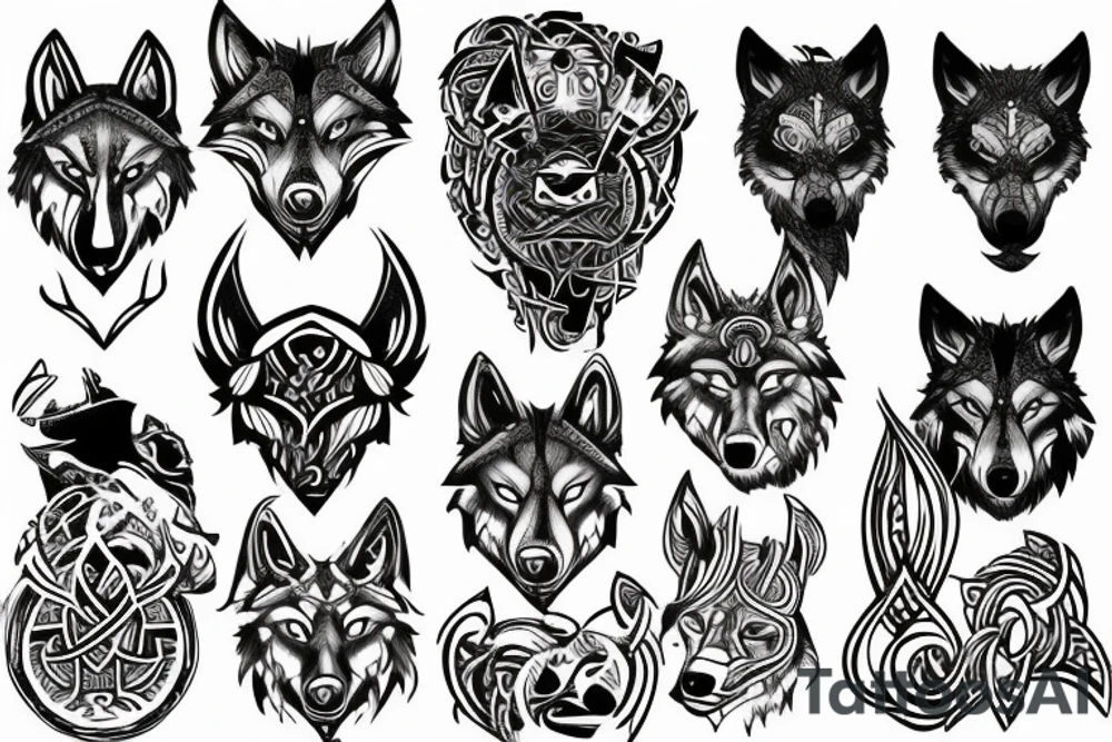 Wolf Viking tattoo idea