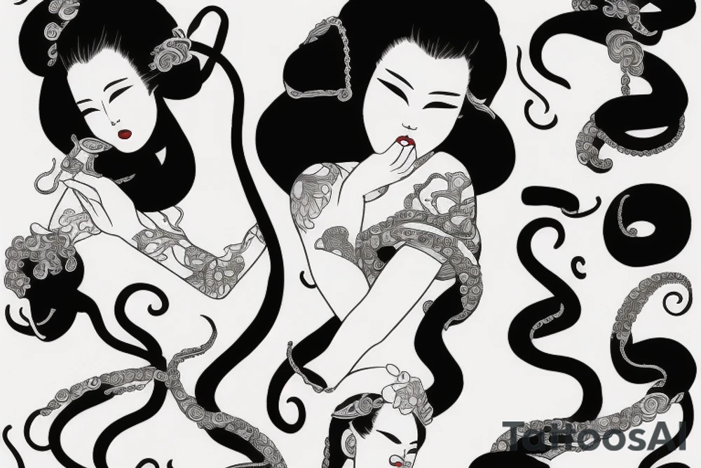 Geisha with tentacles tattoo idea