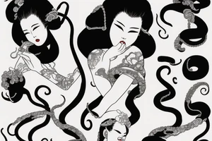 Geisha with tentacles tattoo idea