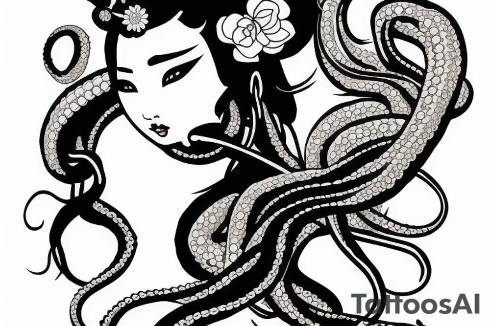 Geisha with tentacles tattoo idea