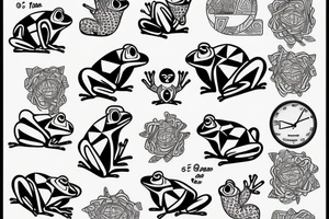 cartoon mini frog tattoo idea