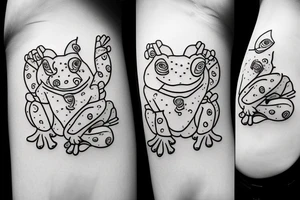 cartoon mini frog tattoo idea