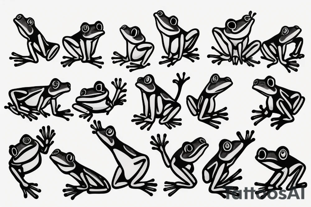 cartoon mini frog tattoo idea