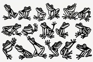 cartoon mini frog tattoo idea