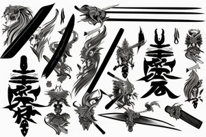samurai mist ethereal sword smoky tattoo idea