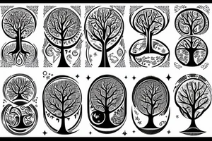 Worldtree surrounding moon tattoo idea