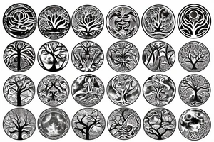 Worldtree surrounding moon tattoo idea
