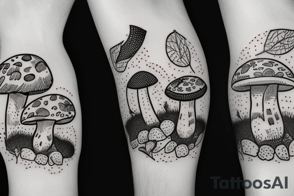 Mushroom with a badger tattoo idea