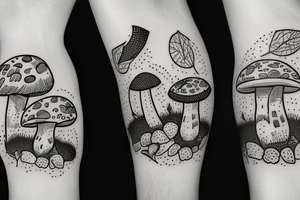 Mushroom with a badger tattoo idea