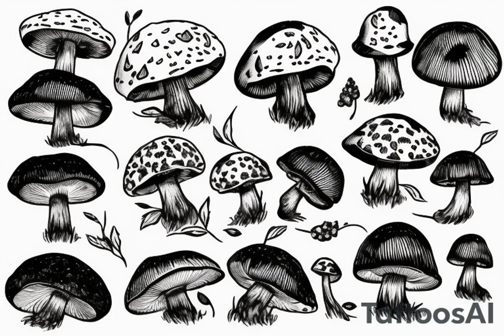 Mushroom with a badger tattoo idea