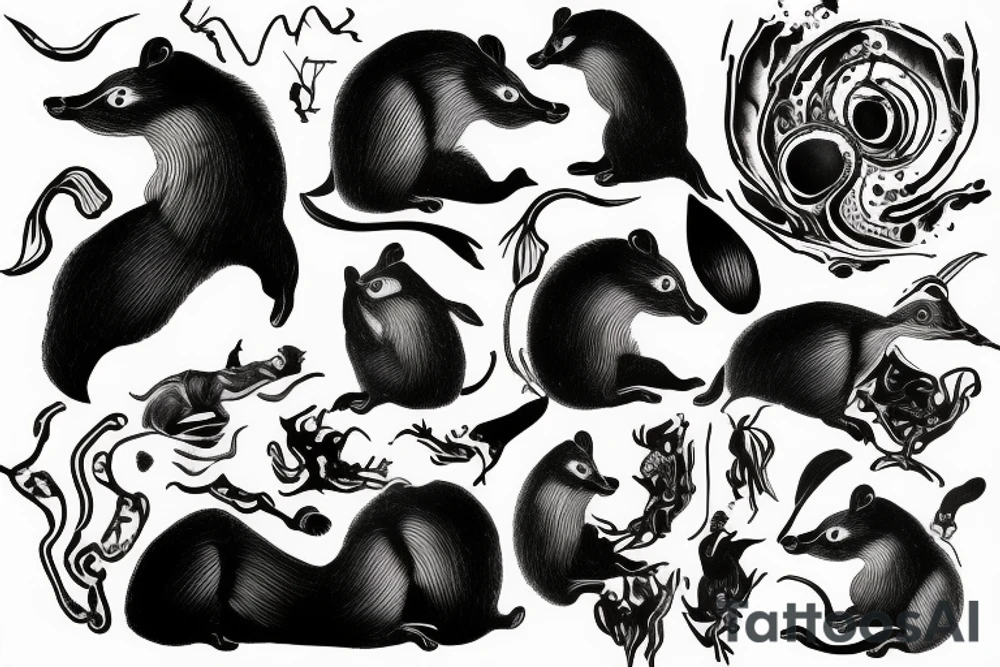 salvador dali badger tattoo idea
