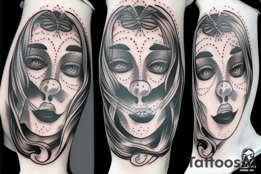 Face split into many tattoo idea