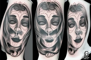Face split into many tattoo idea