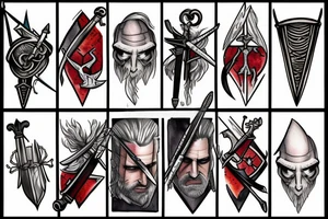 Witcher signs with swords tattoo idea