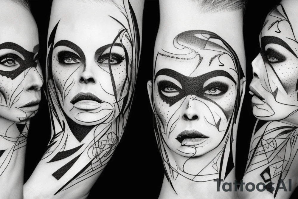 Fractured face tattoo idea