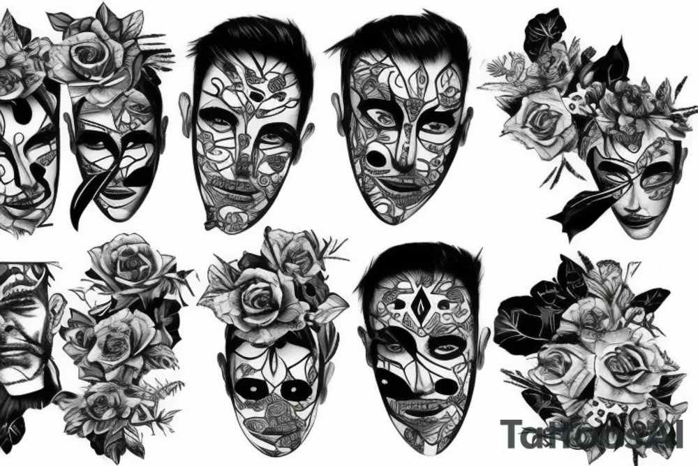 Fractured face tattoo idea