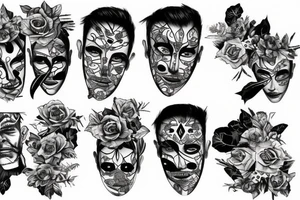 Fractured face tattoo idea