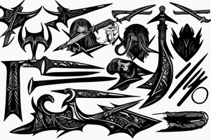 Witcher signs with two swords tattoo idea