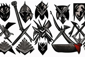 Witcher signs with two swords tattoo idea