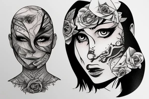 Fractured face tattoo idea