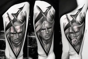 Witcher signs with two swords tattoo idea