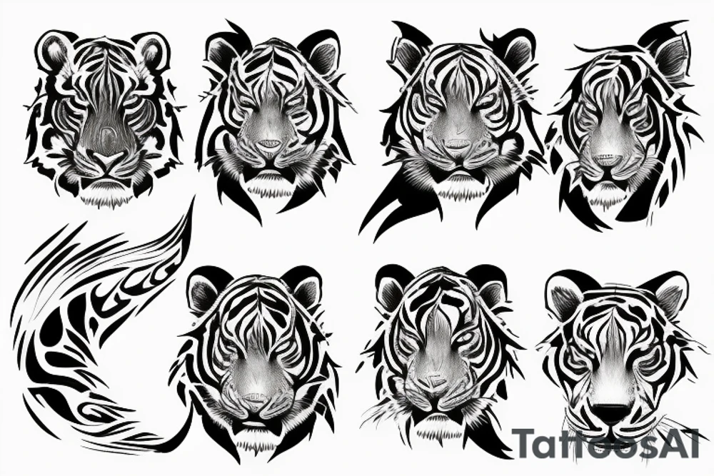 Fire tiger tattoo idea