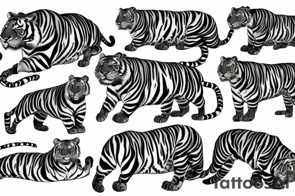Fire tiger tattoo idea