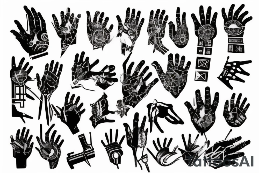 cyberpunk hand tattoo idea