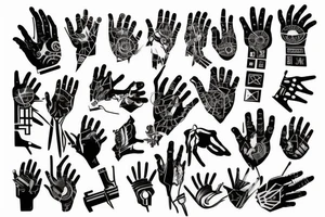 cyberpunk hand tattoo idea