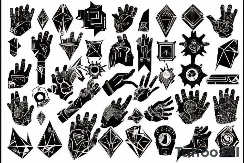 cyberpunk hand tattoo idea