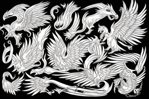 Griffin and fire tattoo idea