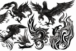 Griffin and fire tattoo idea