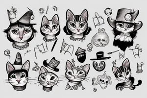 Clown cat tattoo idea