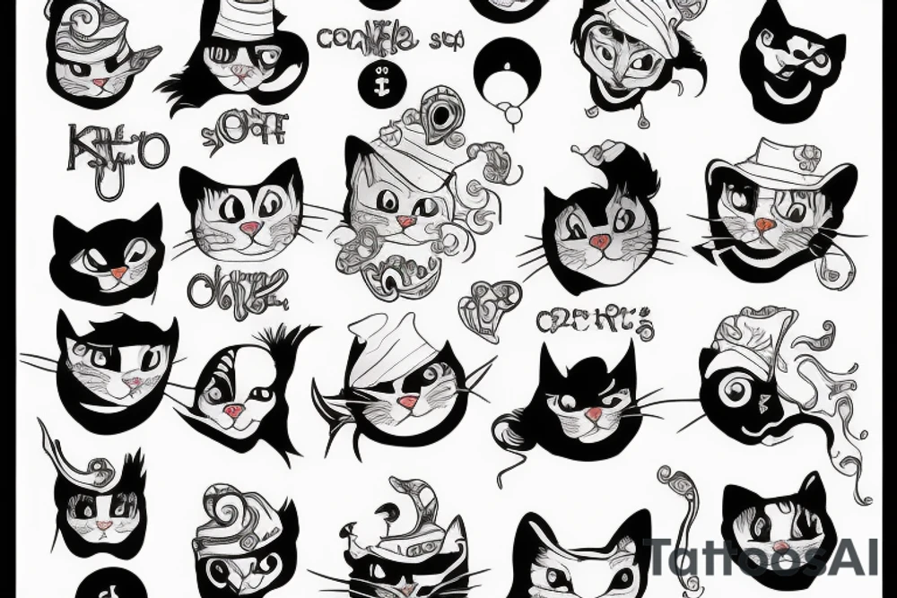 Clown cat tattoo idea