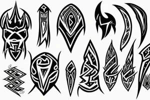 fantasy spear with thunder and lightning tattoo idea