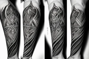 fantasy spear with thunder and lightning tattoo idea